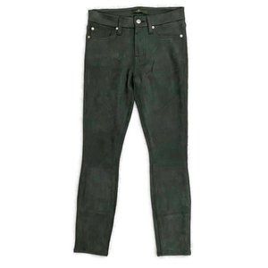 NWOT 7 For All Mankind Olive Faux Suede Crop Pants